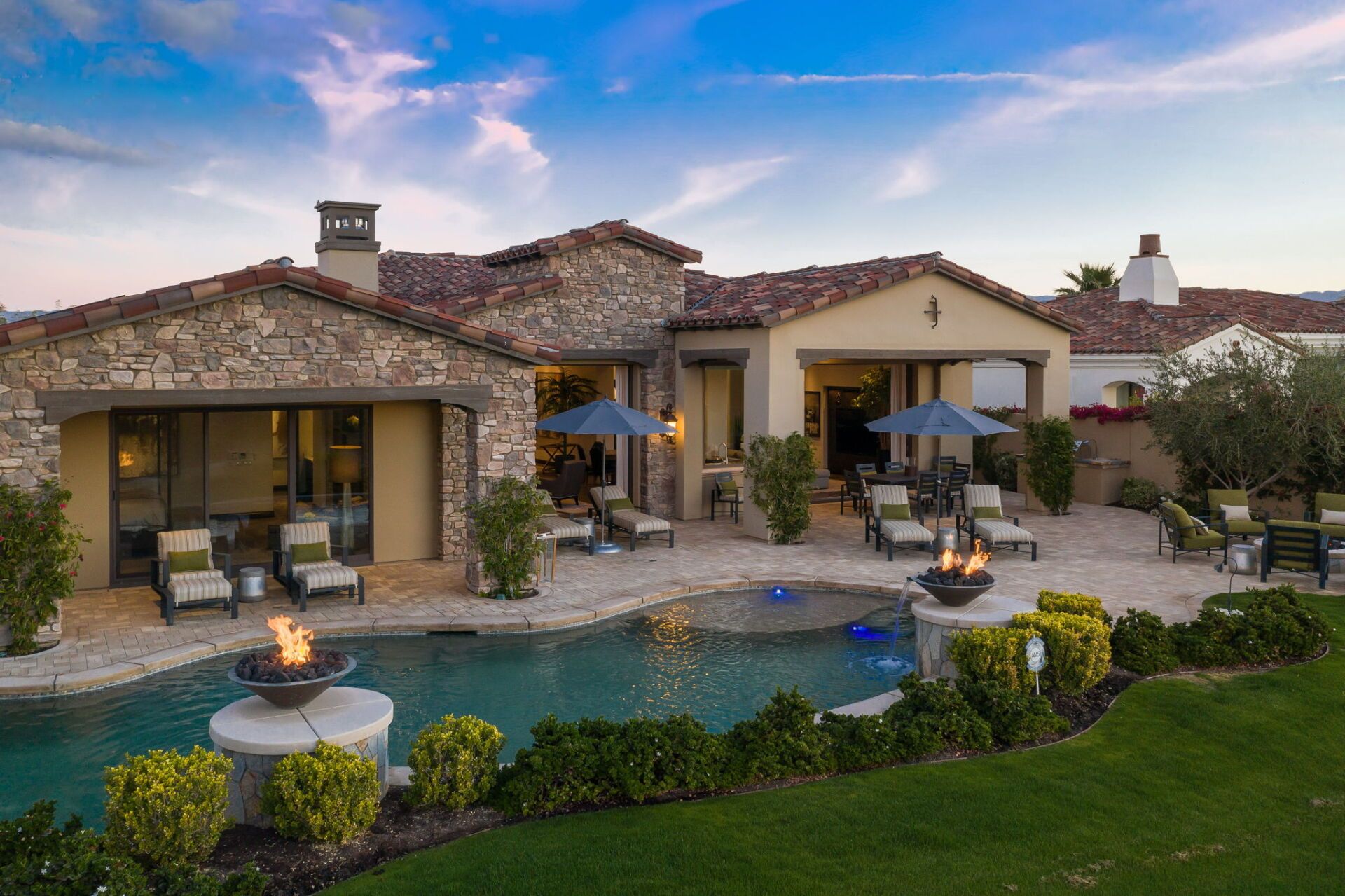 View over Pool to Back of House