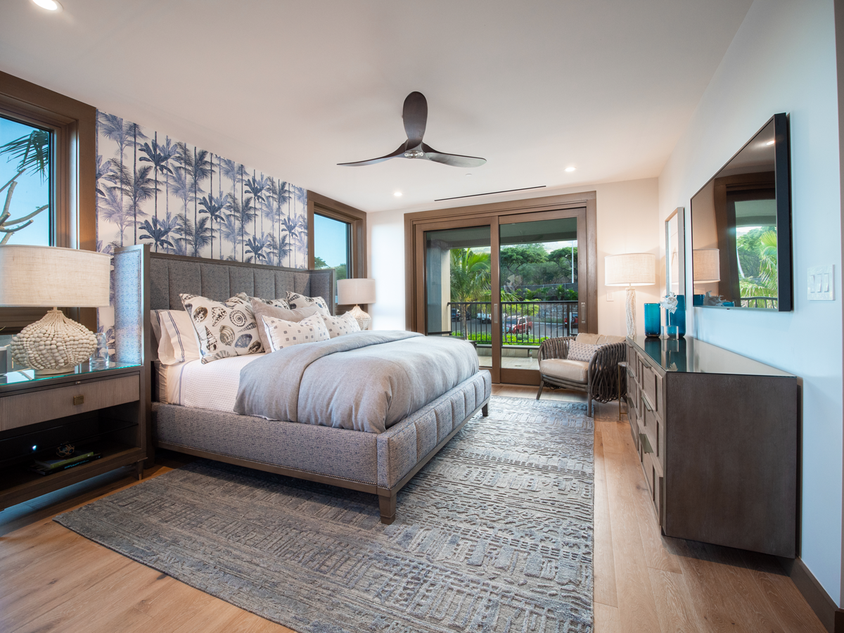 Kula Villas 1D | Guest Bedroom blue