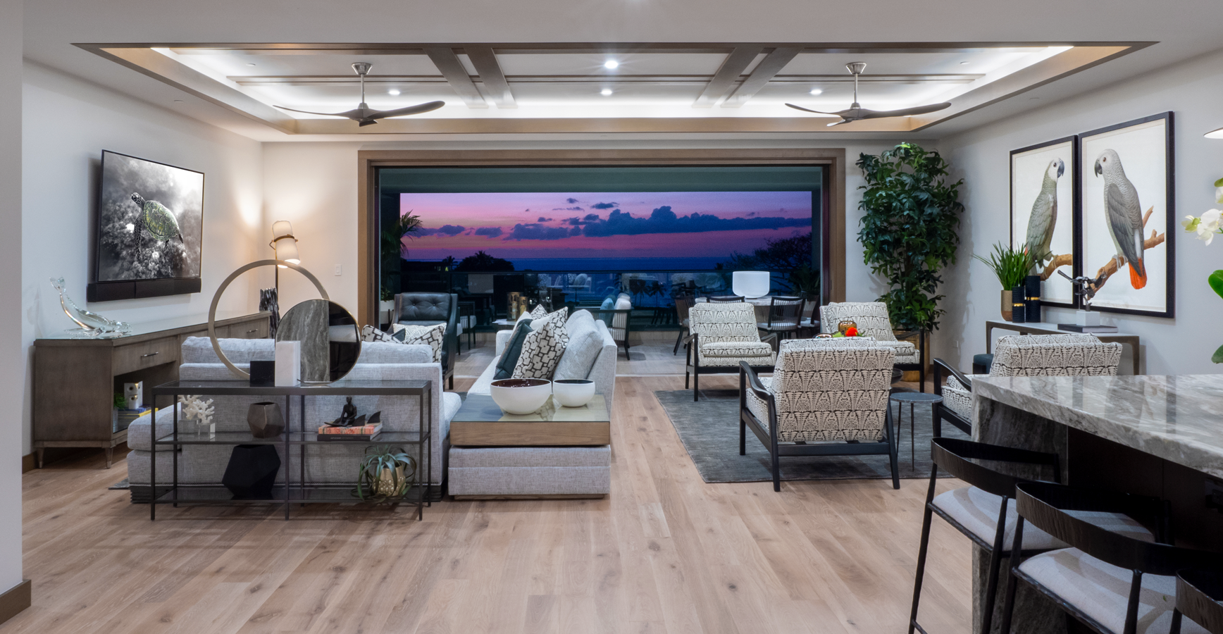 Kula Villas 1D | Living room evening