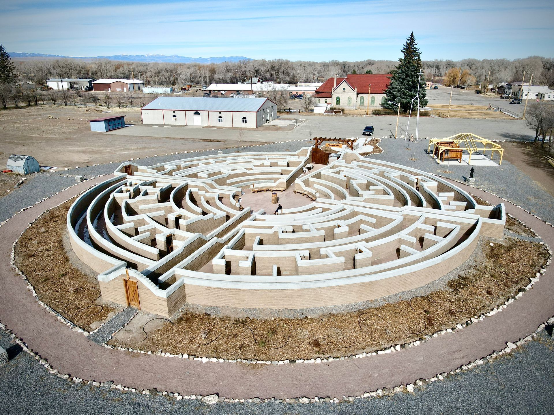 Largest adobe labyrinth near Antonito Colorado San Luis Valley