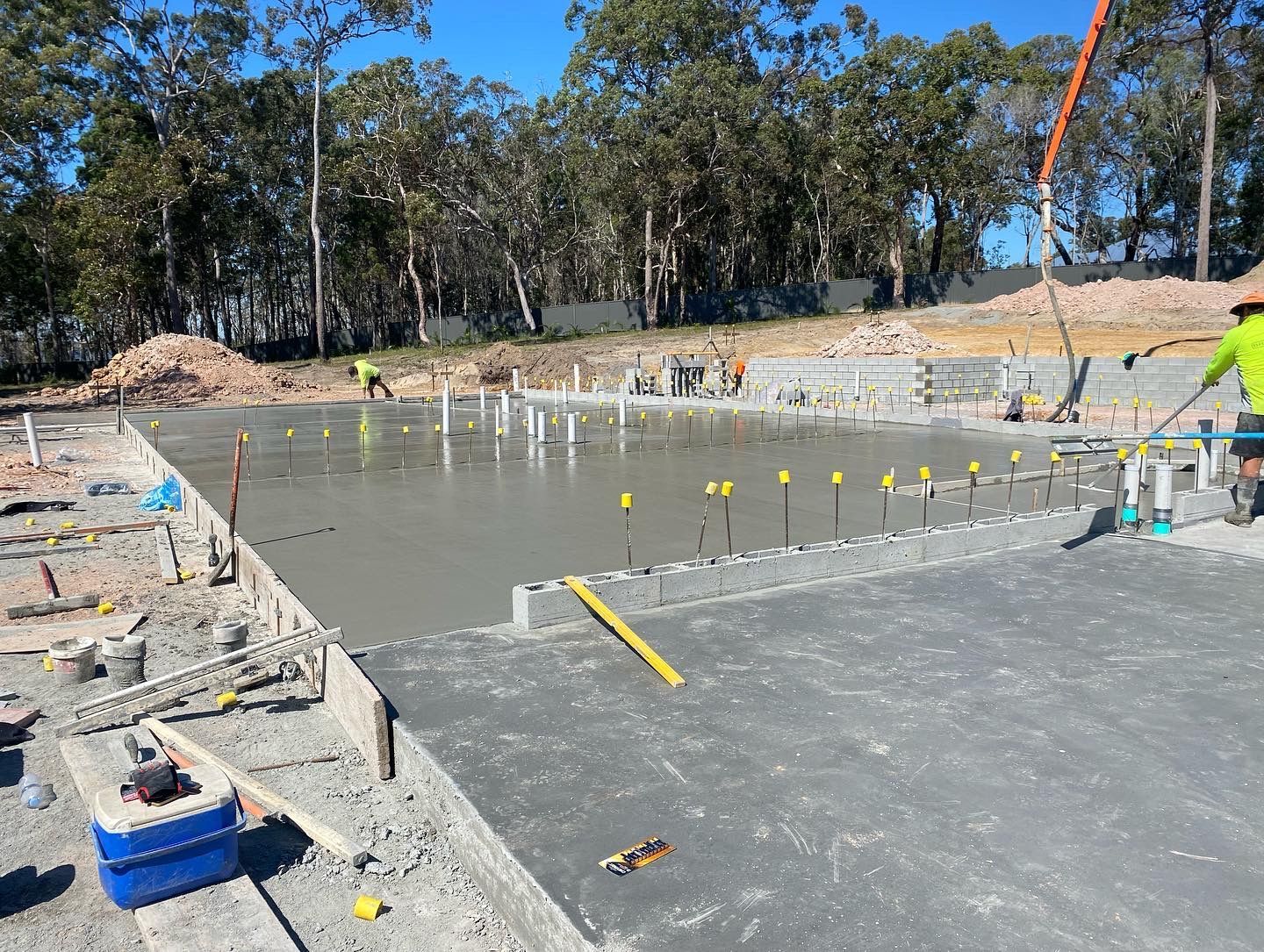 Construction Site With Workers Pouring Concrete — Construction 33 in Maroochydore, QLD 