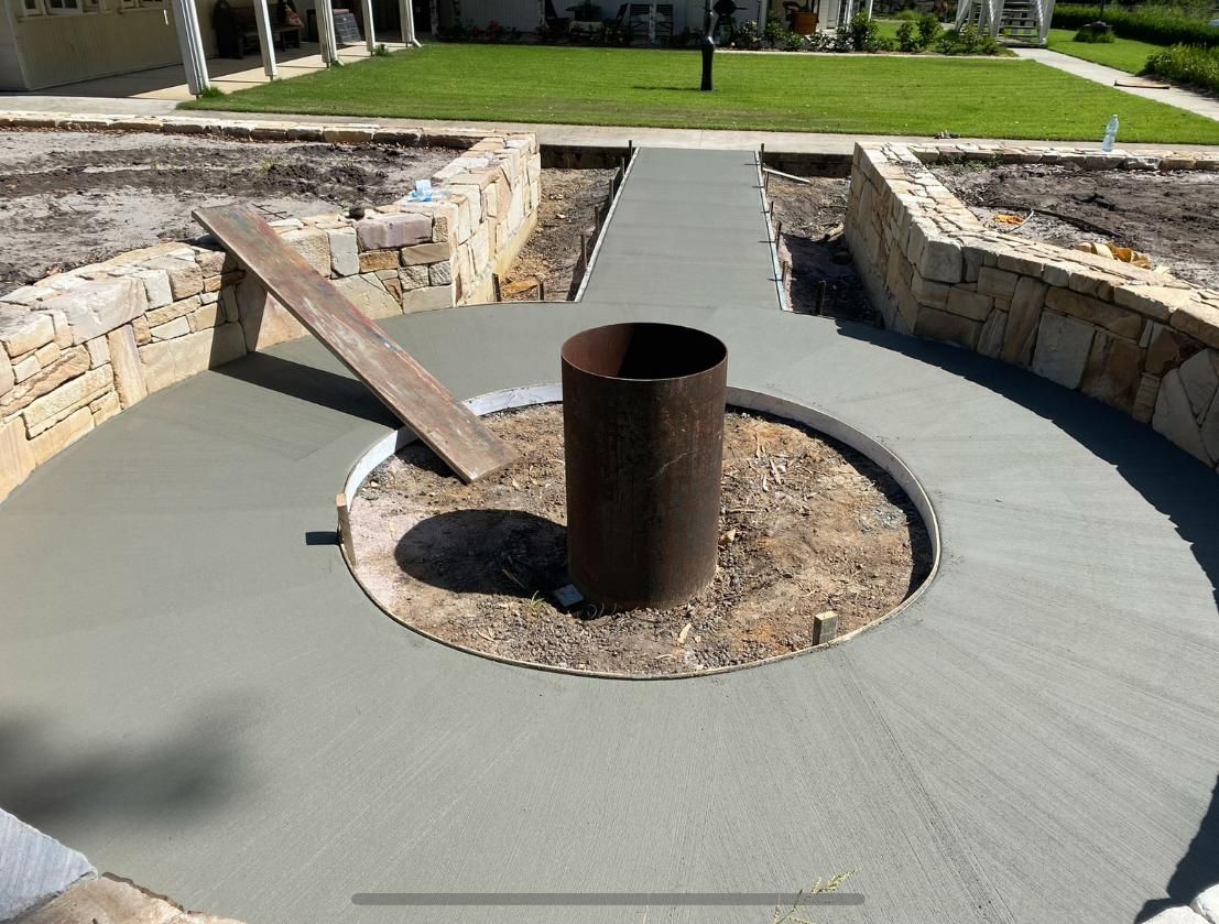 Concrete Walkway is Being Built Around a Fire Pit — Construction 33 in Maroochydore, QLD