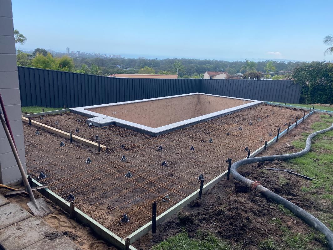 Swimming Pool is Being Built in the Backyard of a House — Construction 33 in Sunshine Coast, QLD