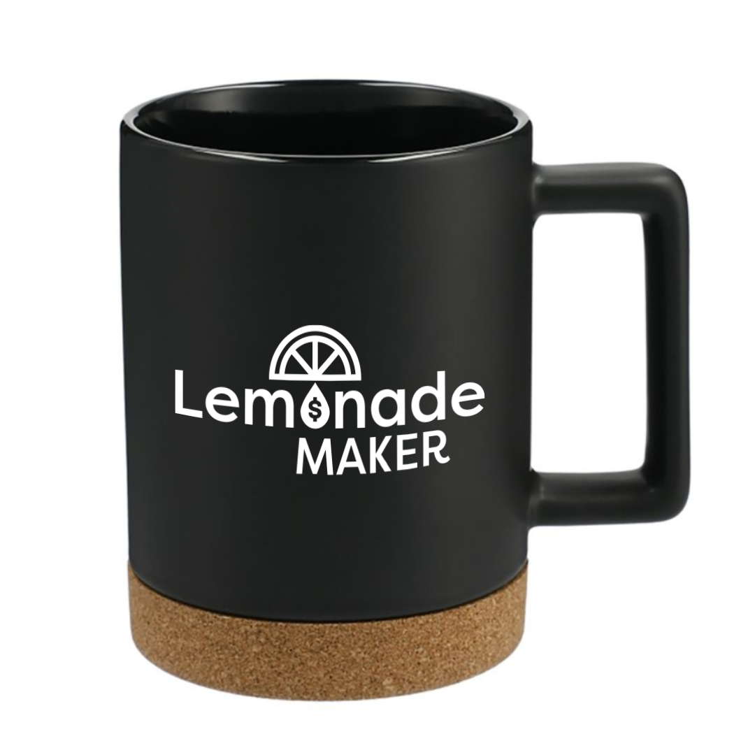 Bates Ceramic Mug with Cork Base – 15 oz. Lemonade Maker