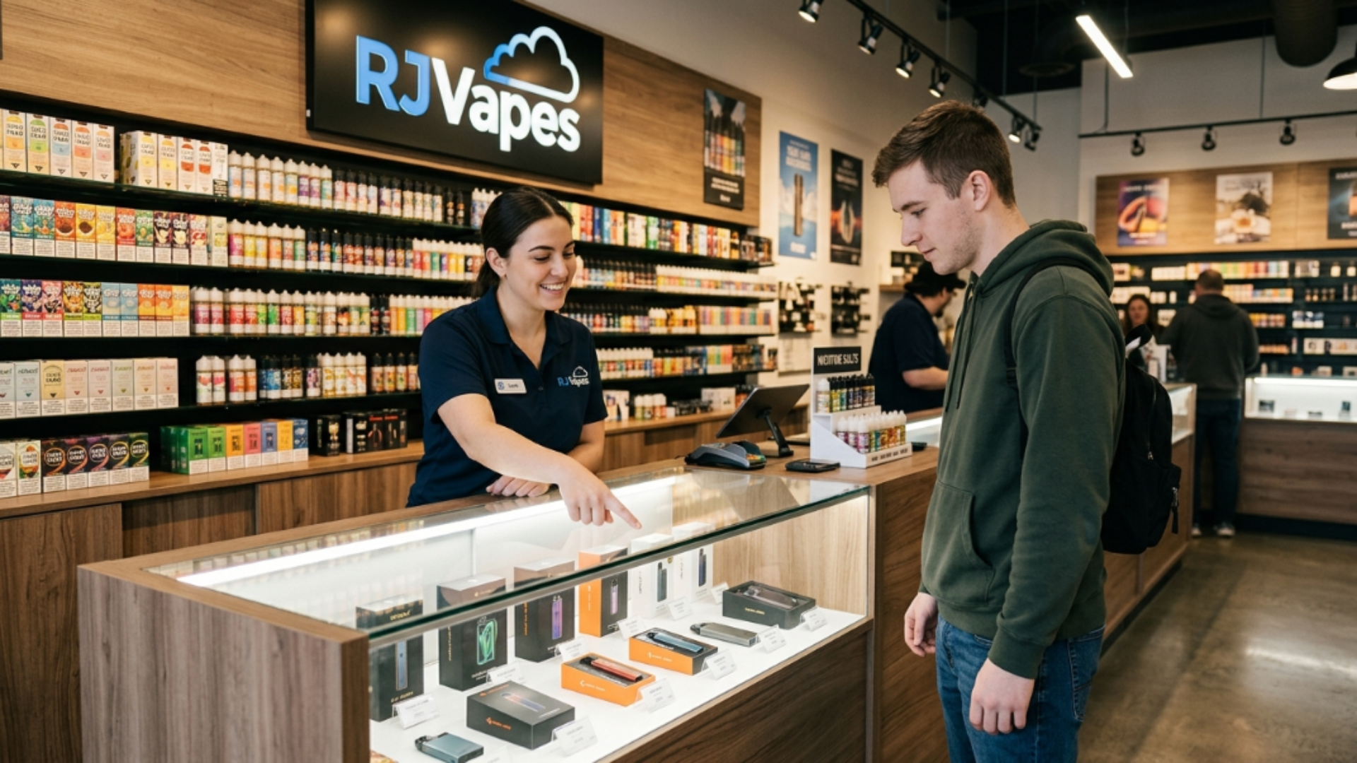 Beginner choosing vape devices at RJ Vapes