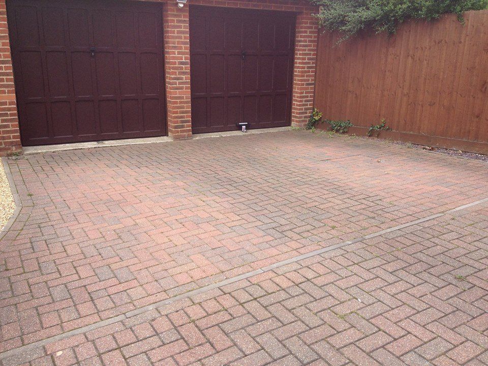 before cleaning block paving