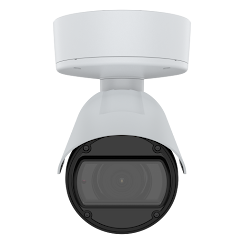 White security camera with a black lens.