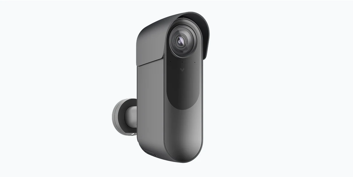 Security camera system with two cameras, one thermal, on a metallic mount.