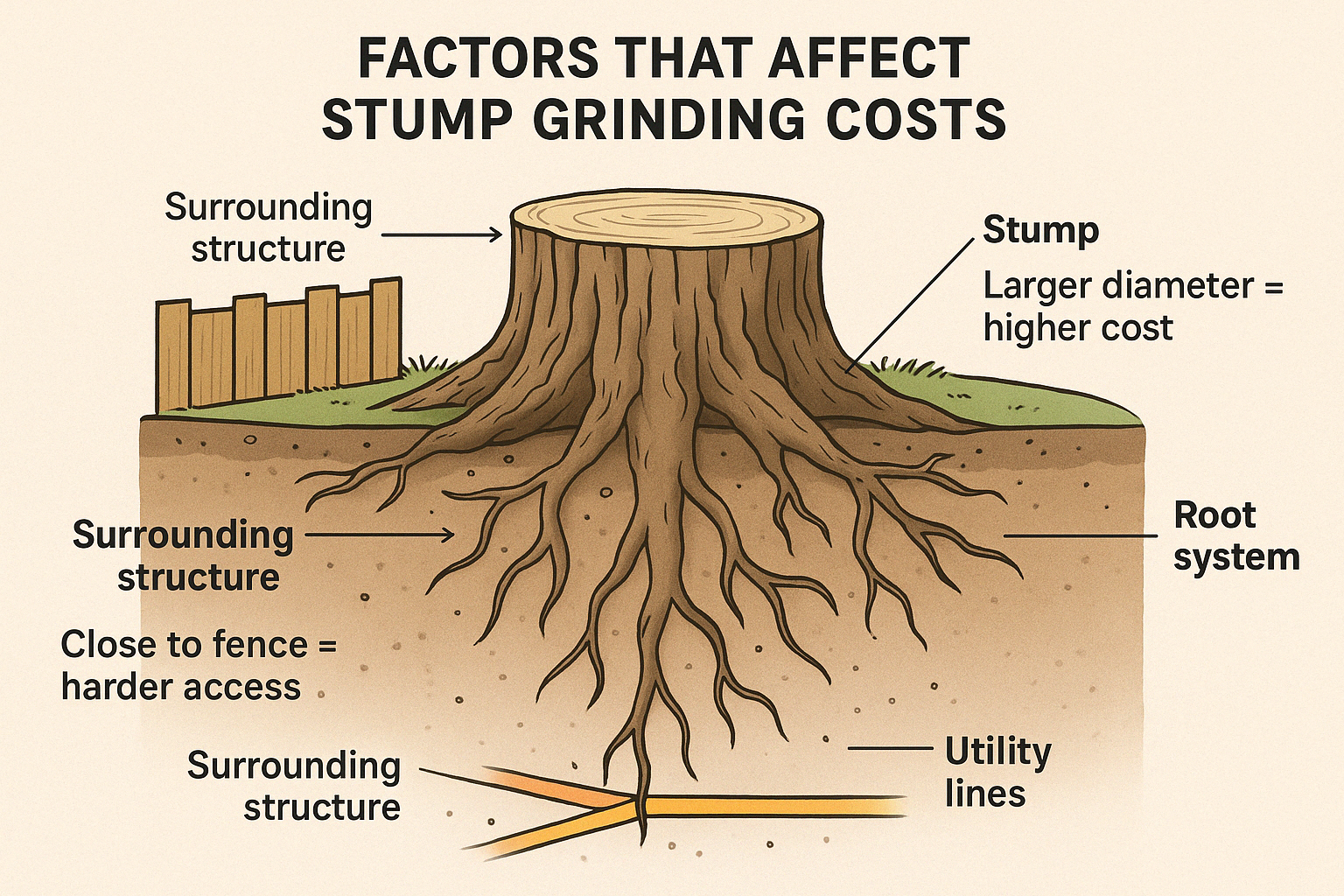 factors that affect stump grinding graphic