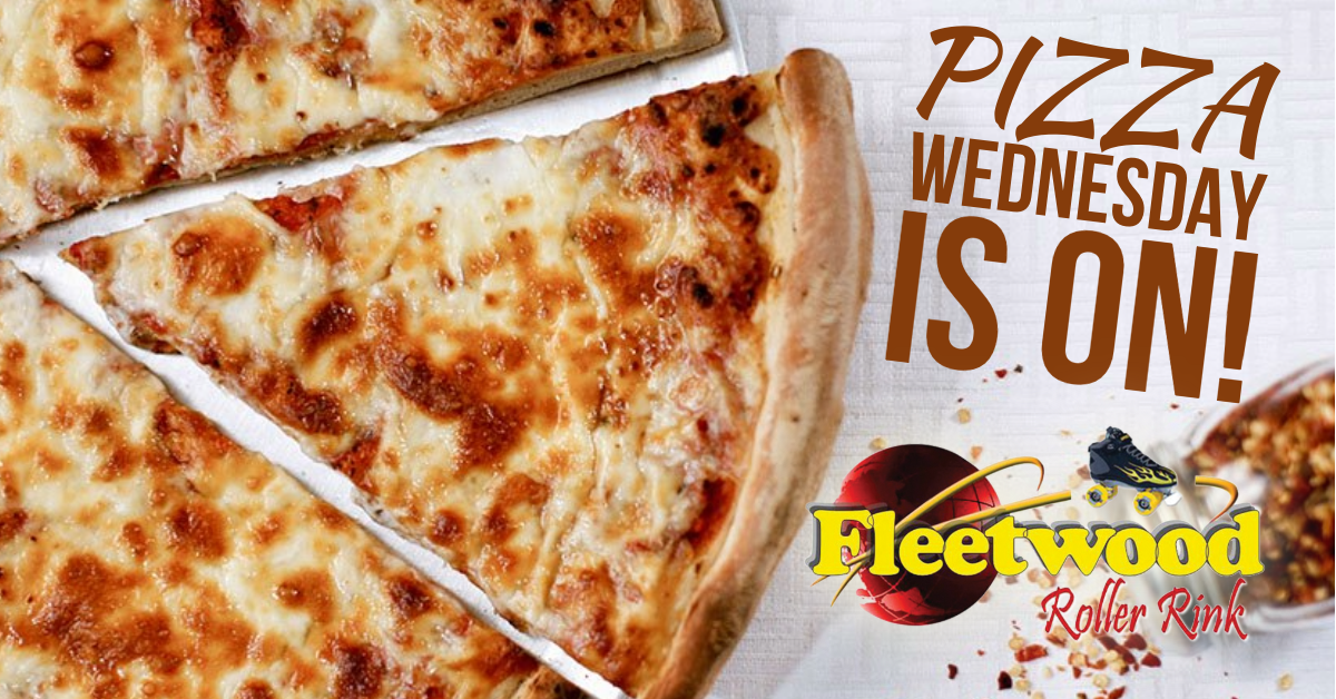 A pizza advertisement that says pizza wednesday is back