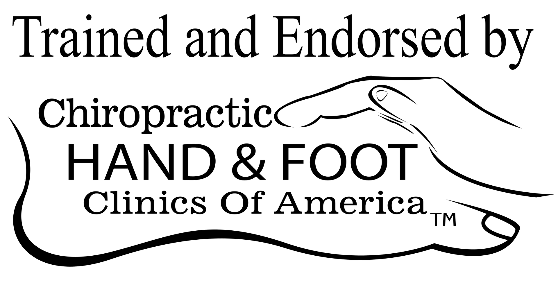The logo for the chiropractic hand and foot clinics of america