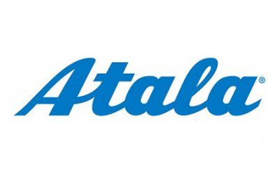 Logo "Atala" blu su sfondo bianco.