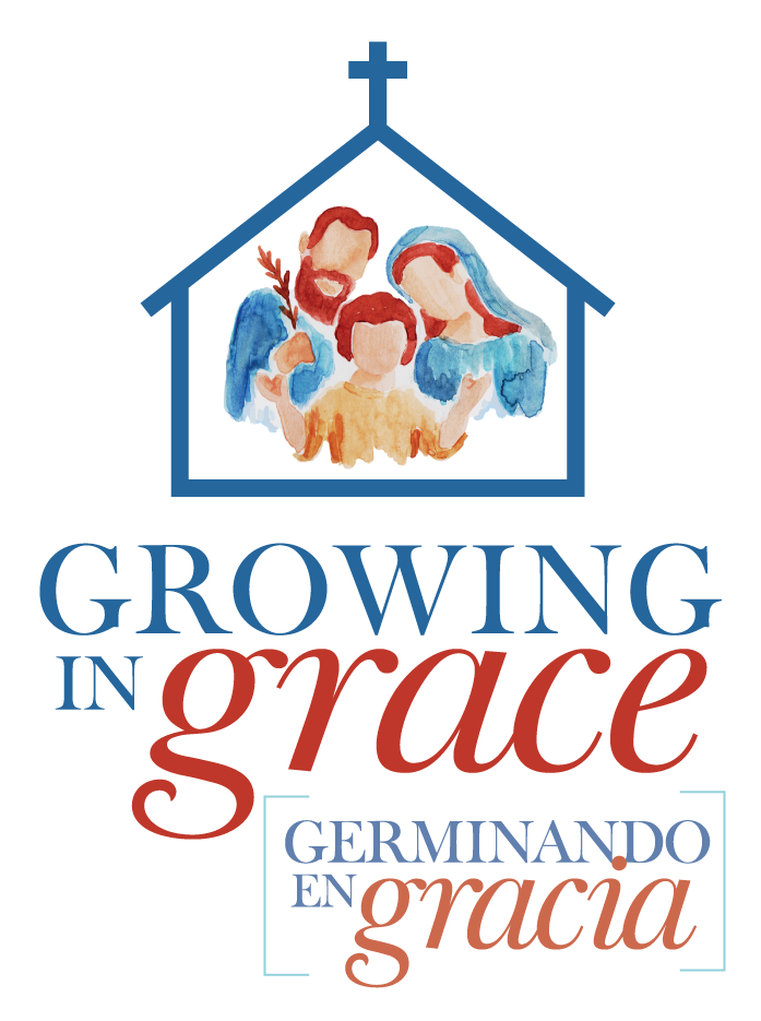 A church logo that says growing in grace