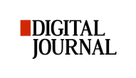 the digital journal logo is on a white background .