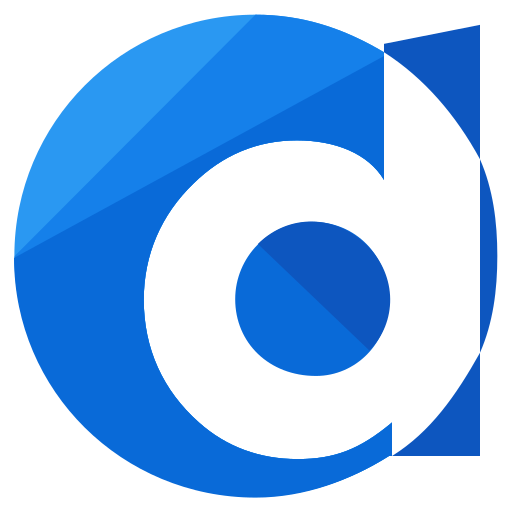 A blue circle with a white letter a inside of it