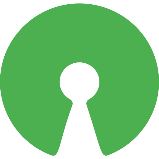 A green circle with a white keyhole in the middle.