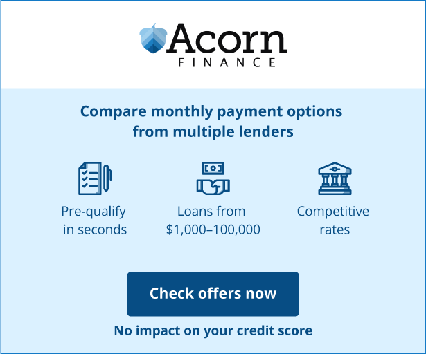 acorn finance offers monthly payment options from multiple lenders
