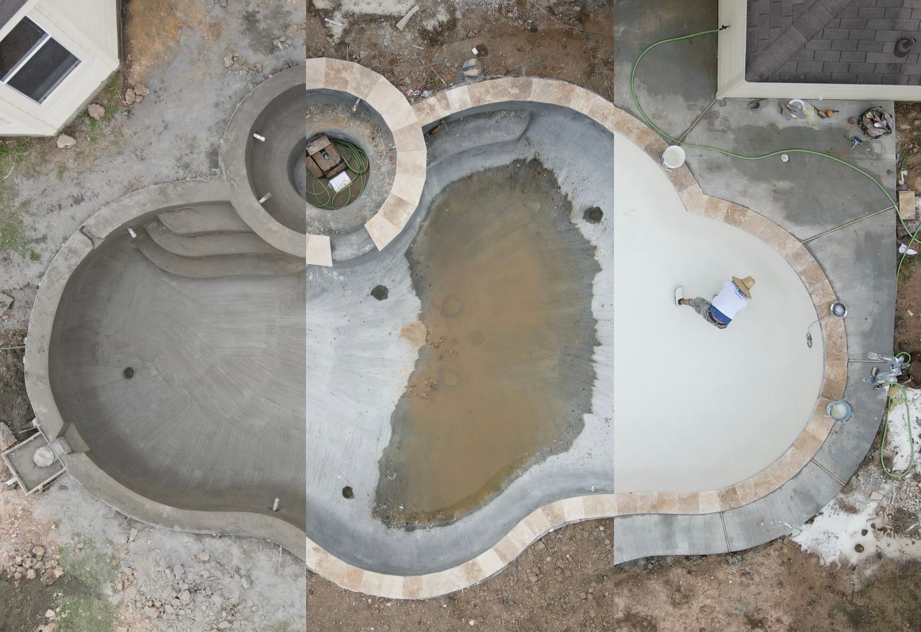 Midway through pool construction in Katy TX