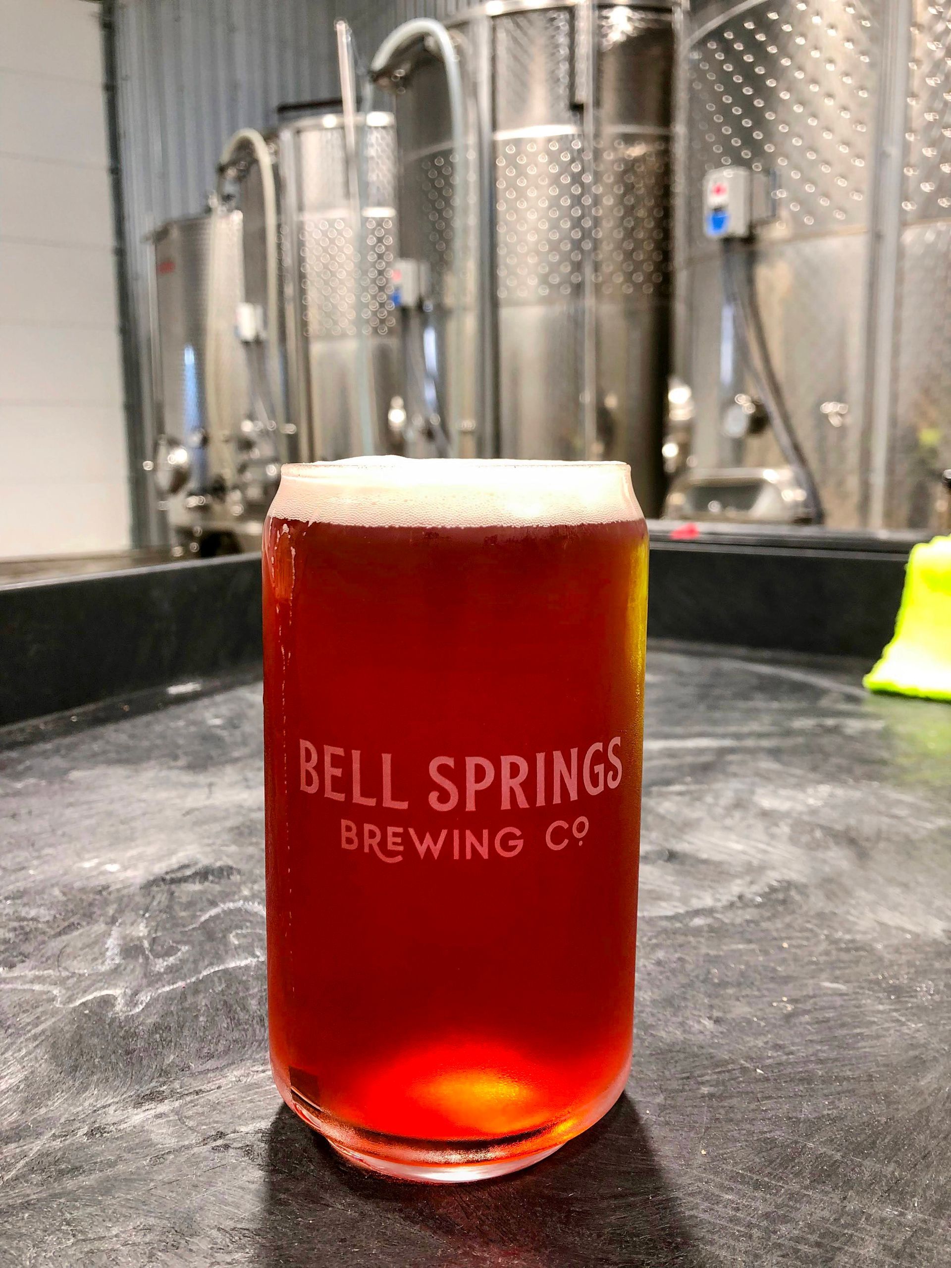 Bell Springs Brewing red beer in pint glass.
