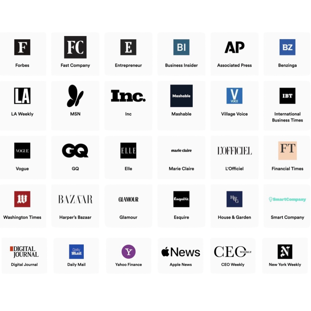 A bunch of logos on a white background