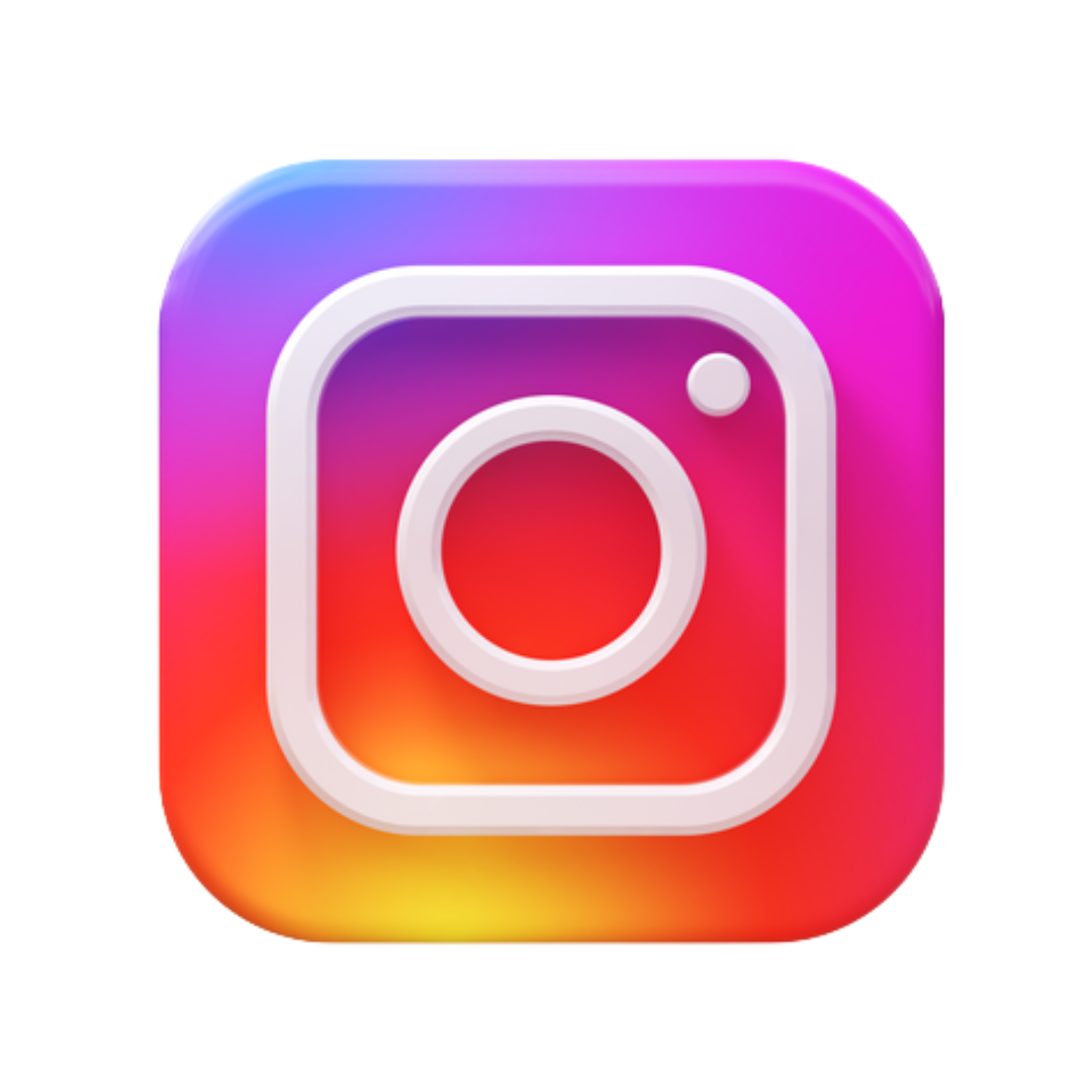 A colorful instagram icon on a white background
