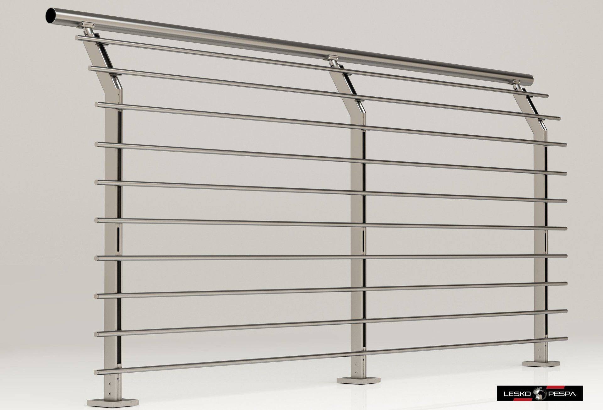 parapetto ricurvo in acciaio