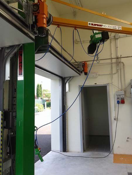 sistema di chiusura automatica di portone industriale