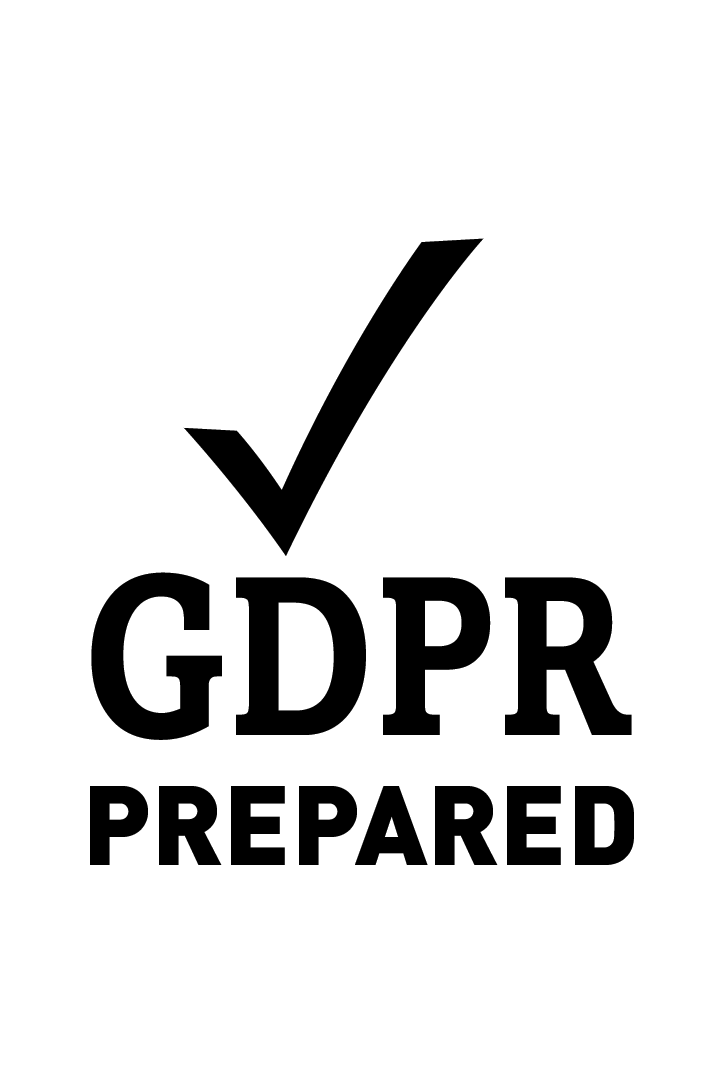 A black checkmark above the text