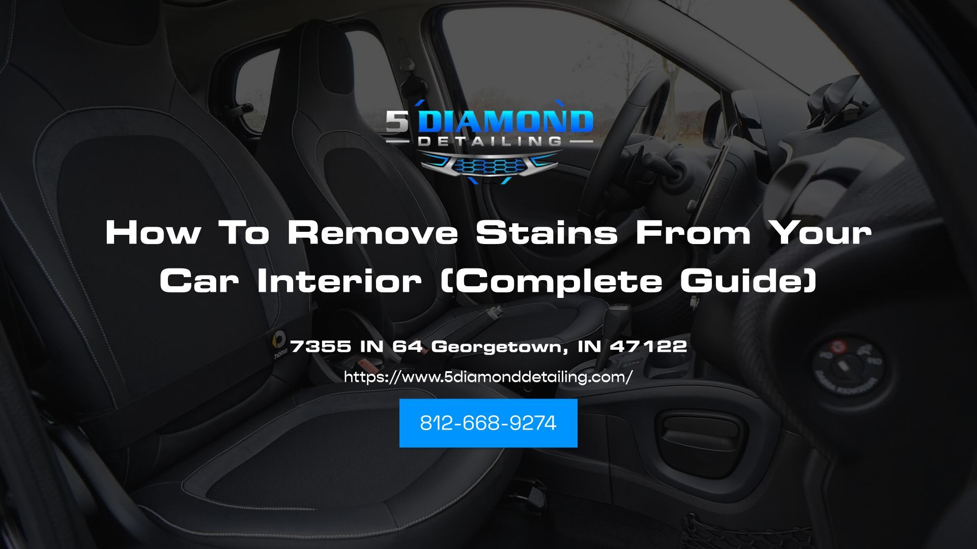 Car interior with text: 