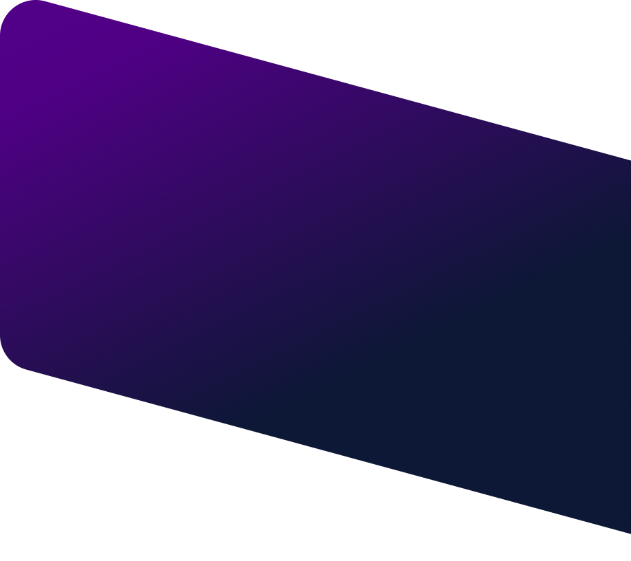 A rectangular graphic with rounded corners, featuring a smooth color gradient from deep purple on the left to dark blue | Ames Automotive STC