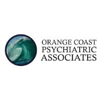Logo for Orange Coast Psychiatric Associates: wave inside a blue circle, text to the right.