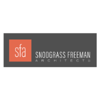 Logo for Snodgrass Freeman Architects: orange square with