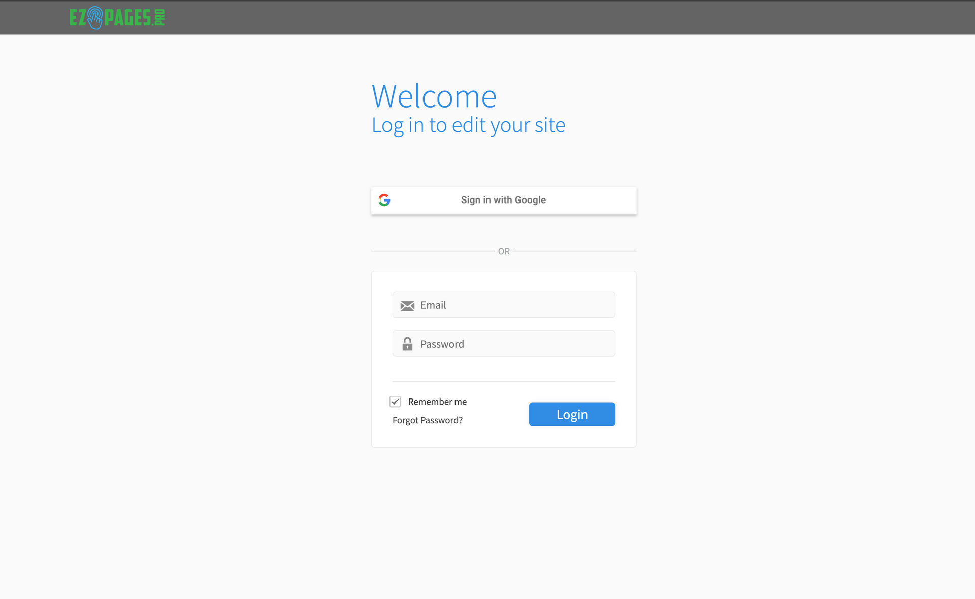 Editor login page image