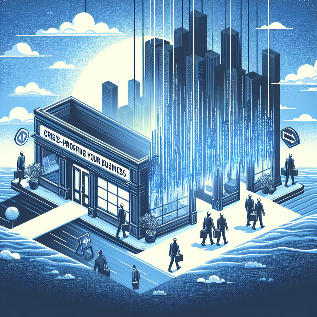 An isometric illustration of a building with a city in the background.