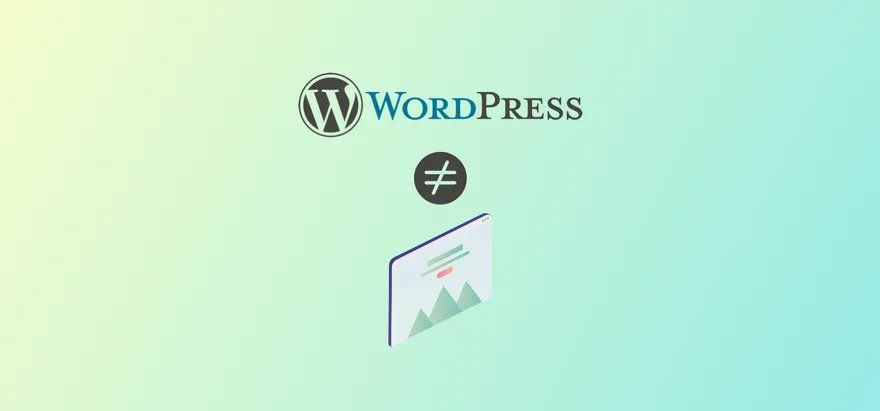 the word wordpress is on a blue background with a picture of a tablet .