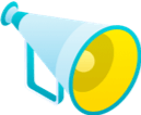 a cartoon illustration of a megaphone on a white background .