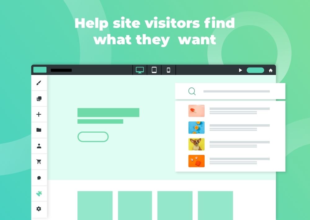 a computer screen that says help site visitors find what they want