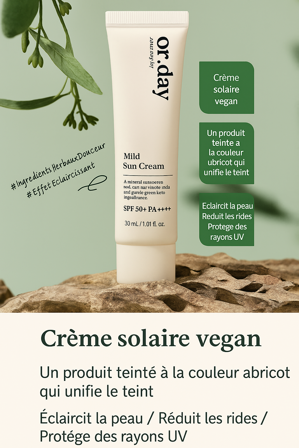 Crème solaire SPF50 Or.day d'ElishaCoy