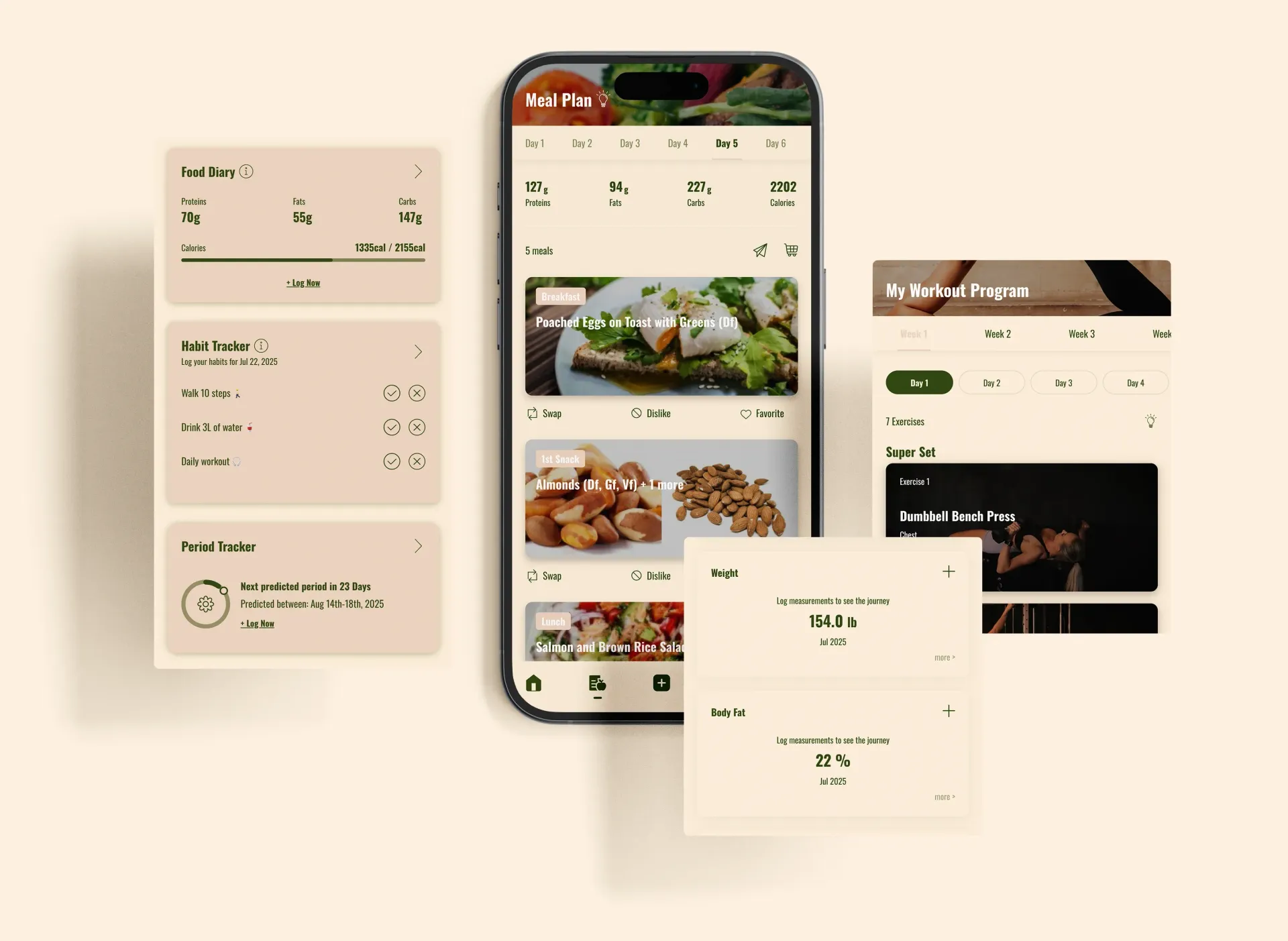 IPhone mockups with Temple app on the screens