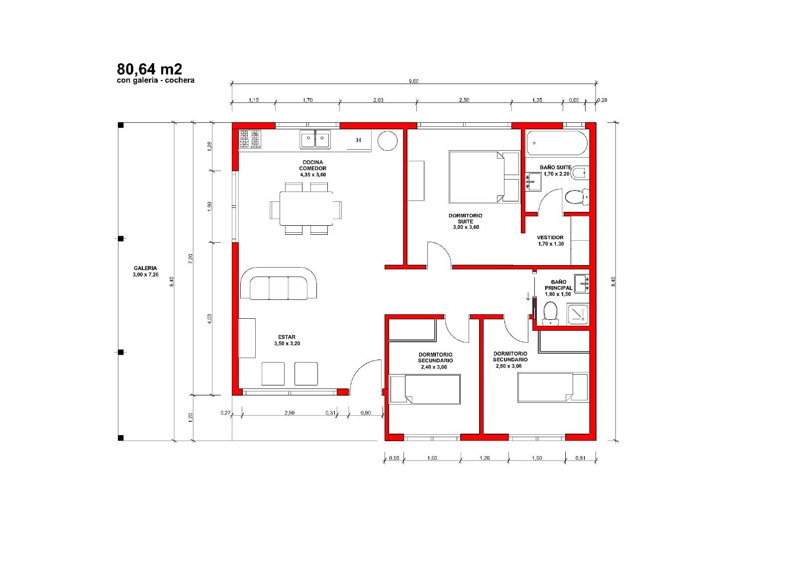 Un plano en blanco y negro de una casa.