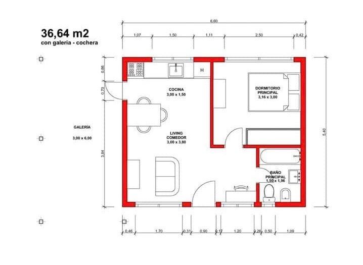 Un plano en blanco y negro de una casa.
