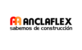 El logotipo de anclaflex sabemos de construccion está sobre un fondo blanco.