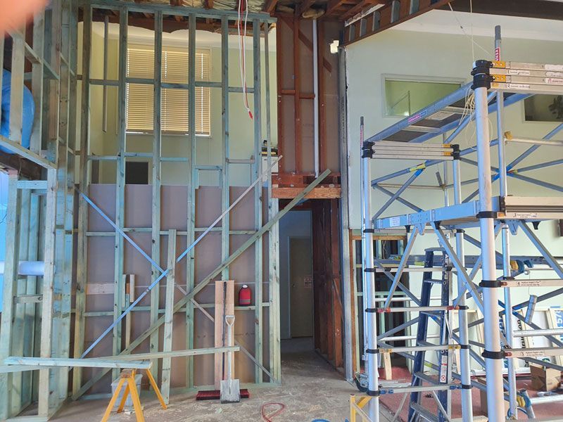 Interior of two story house being constructed — Home Builders in Gunnedah, NSW
