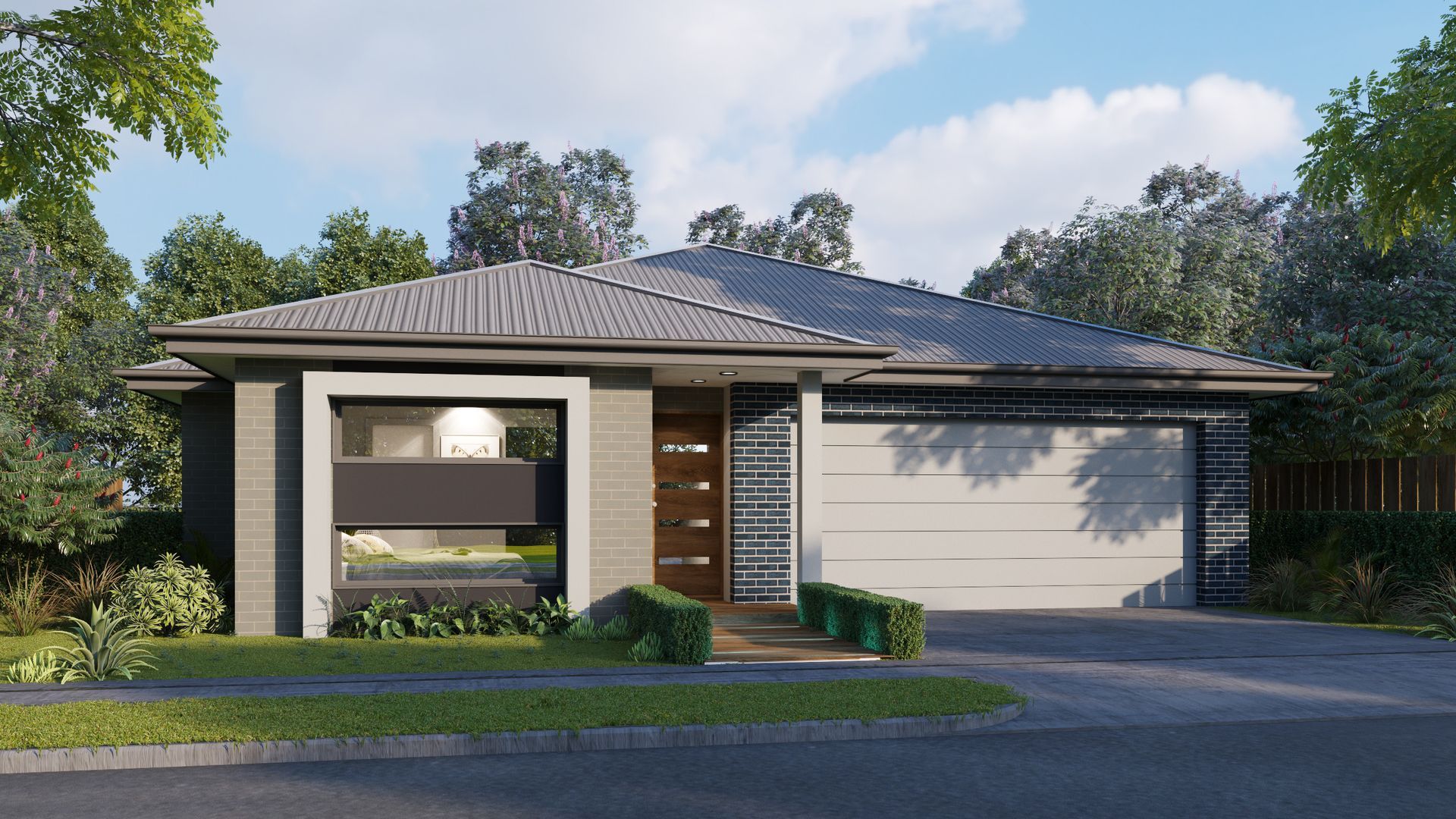 A House With a Garage, Plants and Trees — Kareela Constructions In Hillvue, NSW