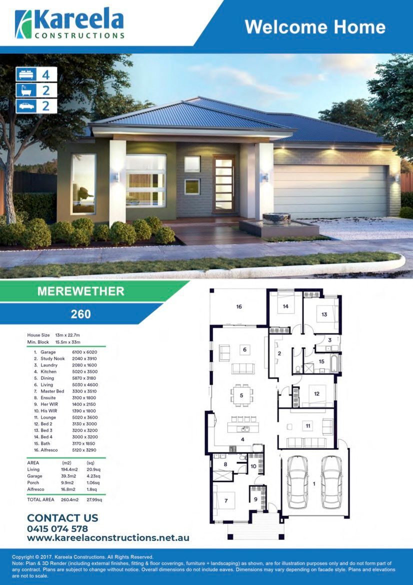 A Brochure for a White House With Plants in Front — Kareela Constructions In Hillvue, NSW