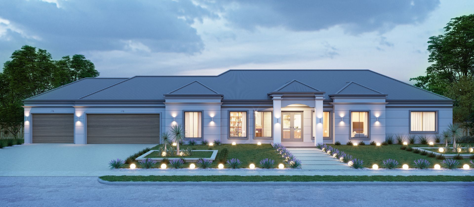 A  Large House With a Blue Roof — Kareela Constructions In Hillvue, NSW