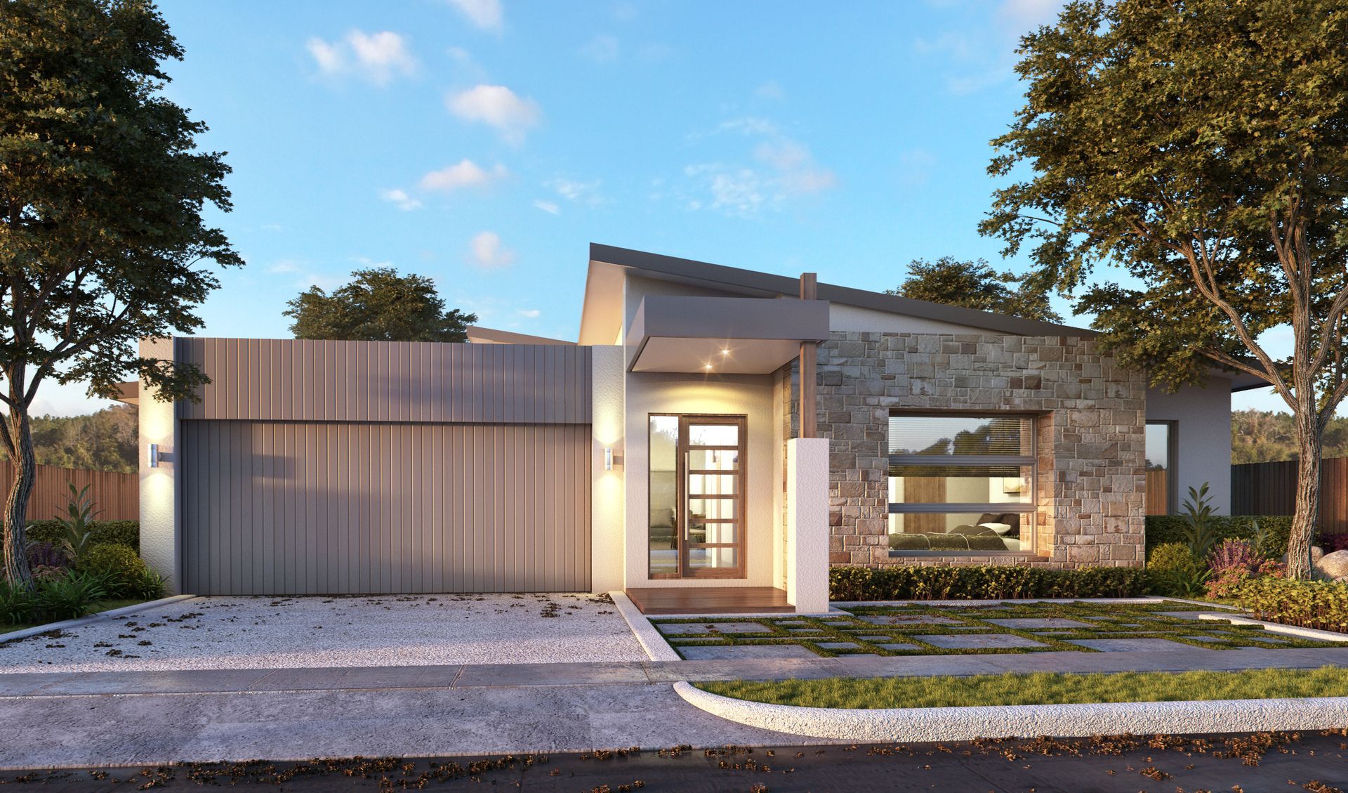A Modern House With a Stone Facade — Kareela Constructions In Hillvue, NSW