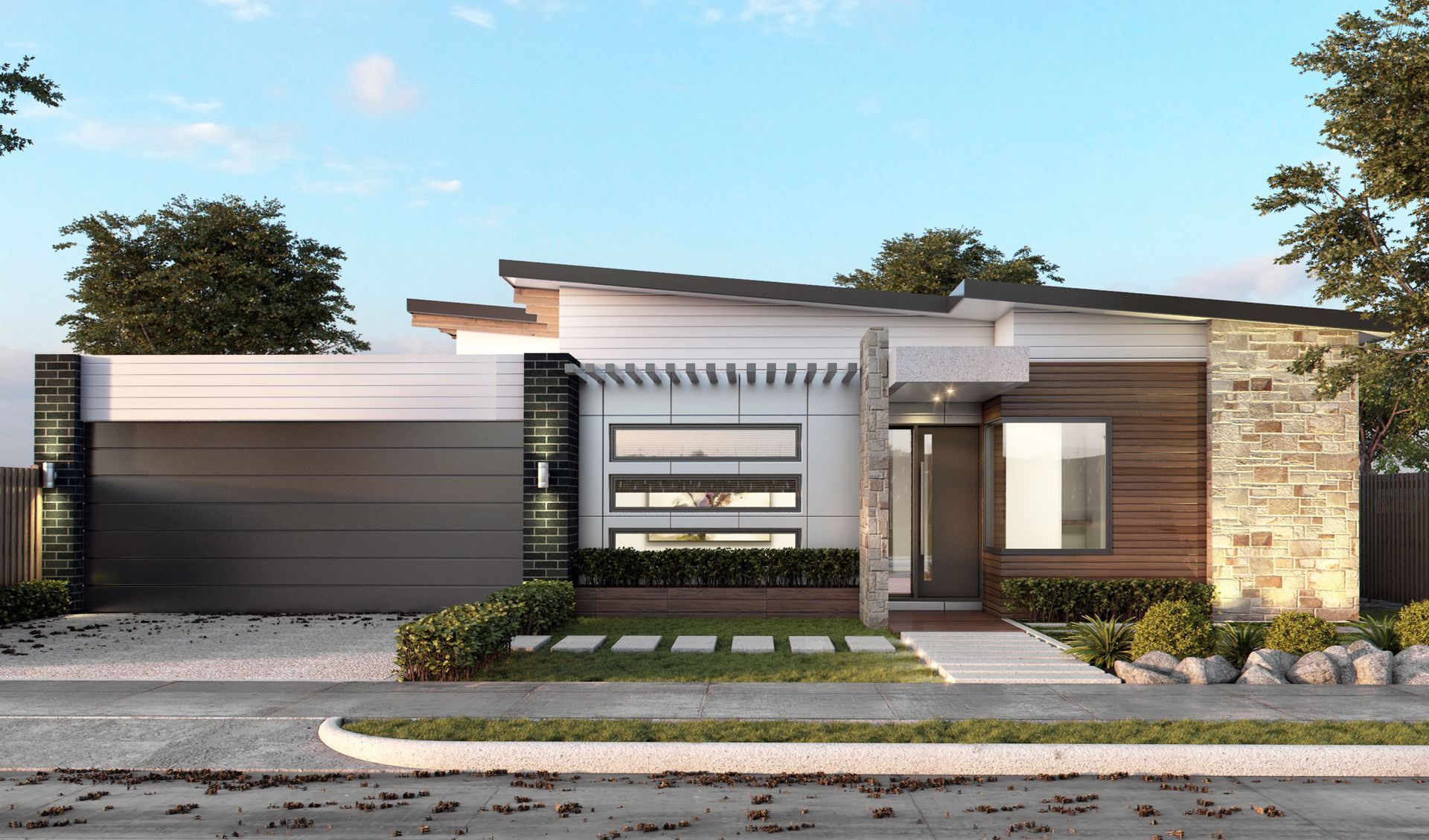 A Modern House With a Large Garage — Kareela Constructions In Hillvue, NSW