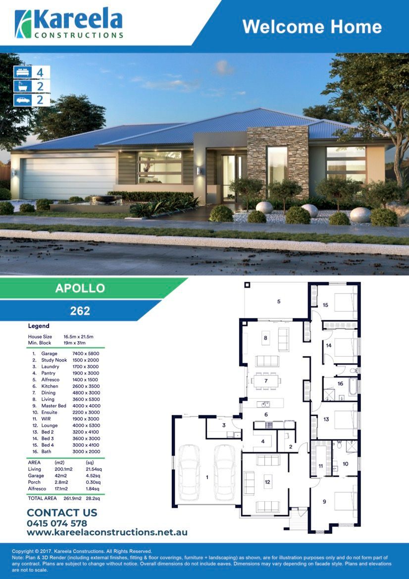 A Brochure for a House With Blue Roof and Brick Wall — Kareela Constructions In Hillvue, NSW
