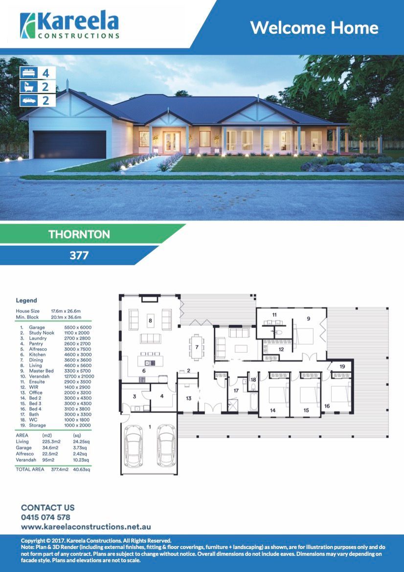 A Floor Plan of a House With a Blue Roof — Kareela Constructions In Hillvue, NSW